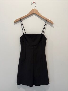 Simple Black Spaghetti Strap Mini Dress